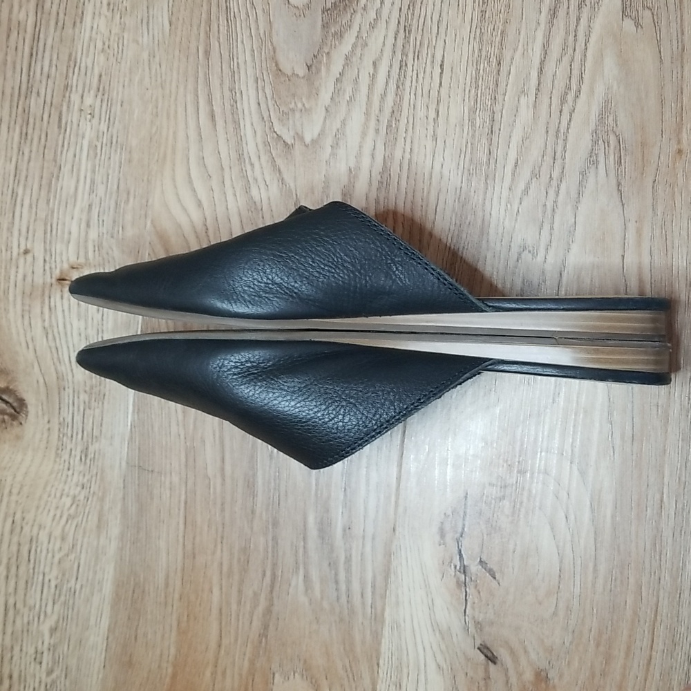 Lucky Brand Black Leather Mules Size 9 Medium - Picture 4 of 7